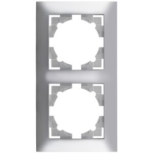 Entac Arnold Vertical Wall Frame 2 Silver 122366409 - Rame pentru întrerupătoare