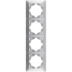 Entac Arnold Vertikaler Wandrahmen 4 Silber 122366413 - Rahmen für Schalter