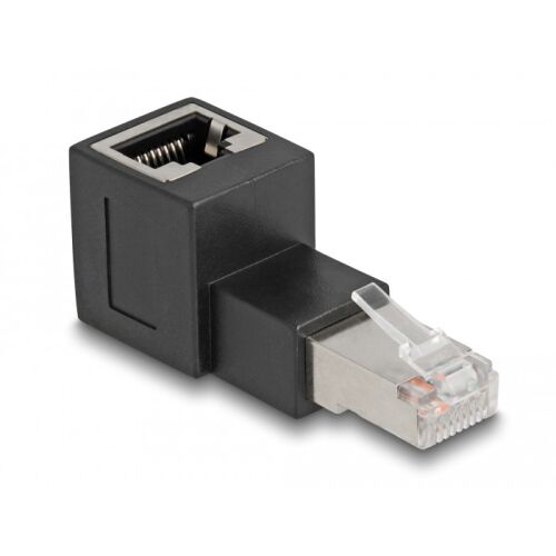 Delock RJ45 apa - RJ45 anya adapter Cat.6A 90 fokos szögben felfelé hajlítva (87861)