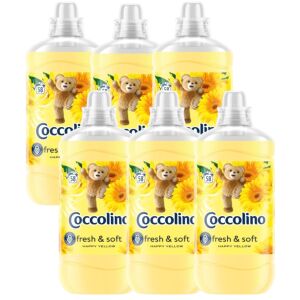 Coccolino Fresh & Soft Happy Yellow balsam de rufe concentrat, pachet 6 x 1450ml, prospețime de lungă durată - Gel de spălare, Clătiți și Capsulă de spălare