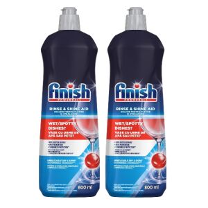 Finish tekućina za ispiranje 2x800ml, Tekućina za ispiranje perilice posuđa za besprijekorno posuđe - Finish Deterdžent za perilicu posuđa