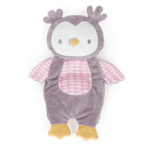 Ingenuity Nally Owl Plush Toy, purple and white, front view