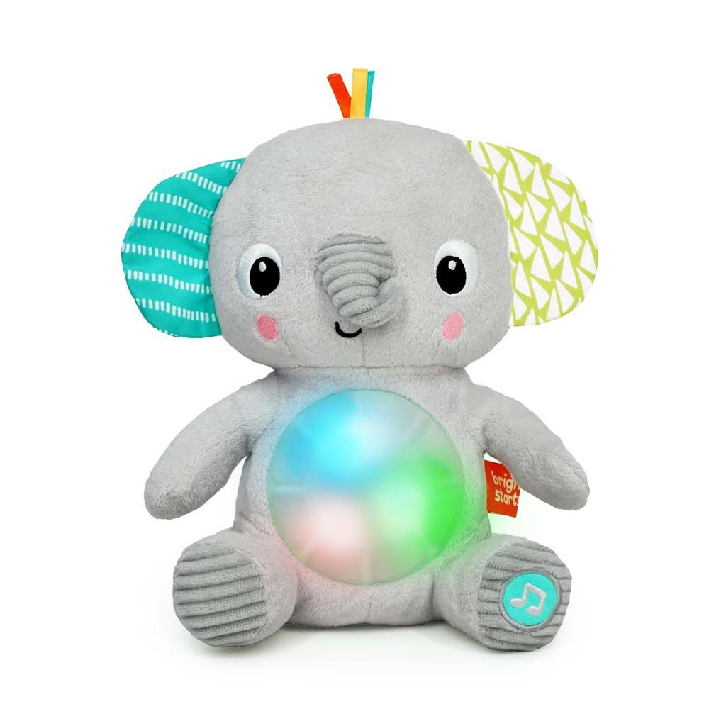 E-shop BRIGHT STARTS plyšová hračka hudobný svietiaci slon Hug-a-bye Baby™ 0hó+