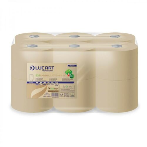 Toaletný papier Lucart L-One Eco Natural, 180m, 2-vrstvový, hnedý, 12 rolí
