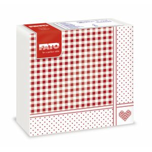 Fato Sztár szalvéta Shabby Red 2 rétegű 38x38cm 40 szál/csomag 129990496 - FATO