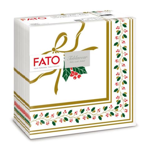 Serwetka świąteczna Fato Airlaid 40x40cm Holly Gold 50 arkuszy 122389481