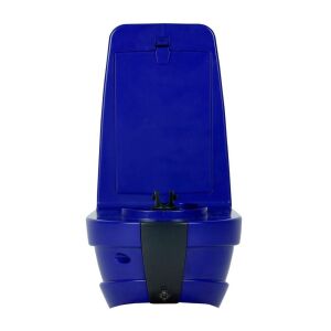 Dávkovač dezinfekcie rúk Dreumex One2Clean Automata, modrý, zadný pohľad - Dávkovač mydla