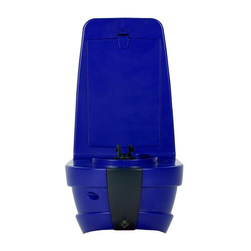 Dávkovač dezinfekcie rúk Dreumex One2Clean Automata, modrý, zadný pohľad