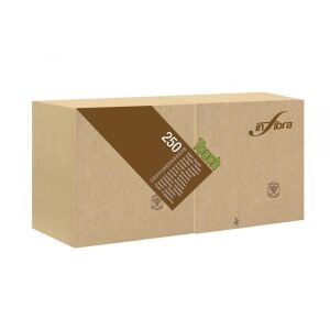 Infibra Serviette Madre Terra 2-lagig 24x24cm braun 100% Öko 250 Blatt/Packung 122390973 - Servietten