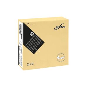 Șervețel Infibra 33x33cm șampanie 2 straturi 50 foi/pachet 24 buc/cutie 122390996 - Șervețele
