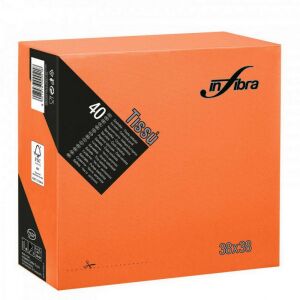 Infibra Serviette 38x38cm Orange 2-lagig 40 Blatt/Packung 122391005 - Papierprodukte für den Haushalt