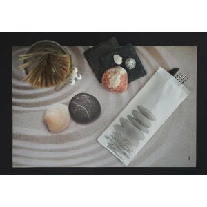 Infibra Besteckhalter Panarea Muster 2-lagig 38x38 mit weißen Servietten 125 Stück/Packung 122391042 - Servietten