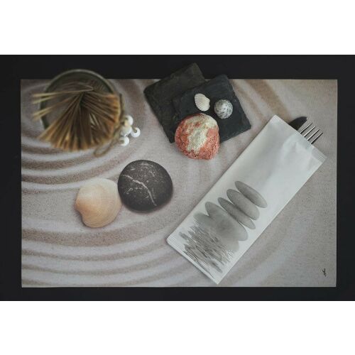 Infibra Besteckhalter Panarea Muster 2-lagig 38x38 mit weißen Servietten 125 Stück/Packung 122391042