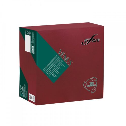 Serwetka Infibra Venus airlaid 40x40cm bordowa 50 arkuszy/opakowanie 122391068