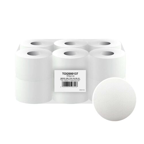 Papier toaletowy ALPHA Smart Mini 2-warstwowy celulozowy wewnętrzny/kropkowy w arkuszach 110m