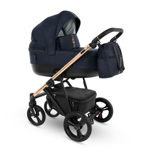 Bergon Camarelo Belagio 3in1 multifunkciós babakocsi, kék színben arany díszítéssel