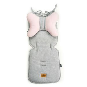 Floo babakocsi betét pillangó párnával - Szürke-Rózsaszín