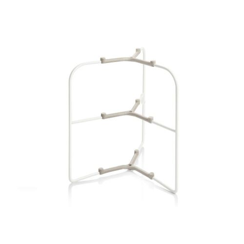 Tescoma ONLINE tálalóállvány, fehér fém tálaló állvány szürke szilikon betétekkel tányérok és falatkák számára - Konyhai tároló állvány