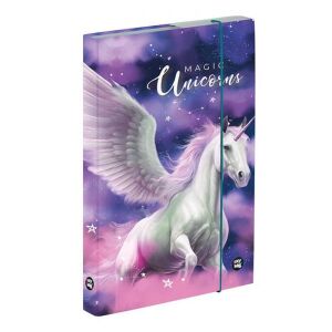 OXY BAG Magic Unicorns A4 füzetbox - Lila unikornis mintával - Füzetbox