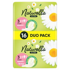 Tampoane igienice Naturella Ultra Maxi cu musetel, pachet duo de 16 bucăți - Absorbante
