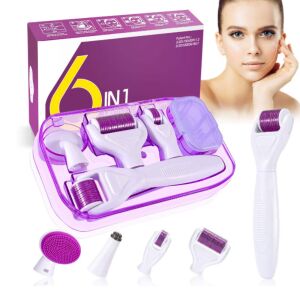 6-in-1 Hautroller-Set mit Mikronadeln, austauschbaren Köpfen, verschiedenen Funktionen - Gerät zur Gesichtspflege