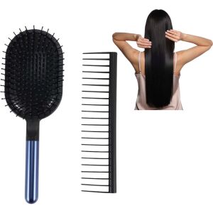 Szczotka do włosów Air Cushion z grzebieniem o szerokich zębach do stylizacji i czesania - ciemnoniebieska 122410643 - Szczotka do włosów