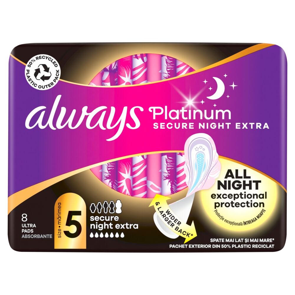E-shop Always Platinum Secure Night Extra hygienická vložka 8ks