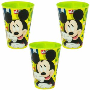 Mercaton készlet, 3 műanyag pohár Mickey egér mintával, BPA mentes, 430 ML, sárga 122411532 - Pohár