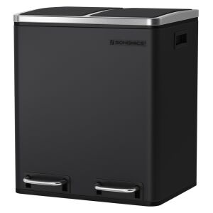 Vzduchotesný recyklačný odpadkový kôš 30 L, 41 x 47 x 36 cm, čierny | SONGMICS