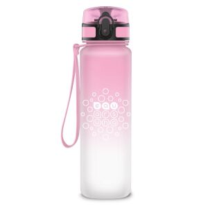 Ars Una Candy 600ml BPA-freie Wasserflasche, rosa mit weißem Farbverlauf und weißem Logo - Ars Una Trinkflaschen