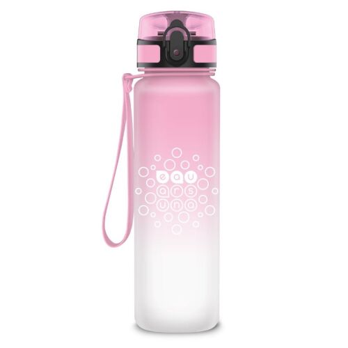Ars Una Candy 600ml BPA-freie Wasserflasche, rosa mit weißem Farbverlauf und weißem Logo