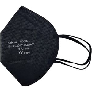 5 db fekete FFP2 maszk készlet, AD-1001, 5 réteg, CE 2163-nak megfelelő, egyenként csomagolva 122414007 - Maska na ústa