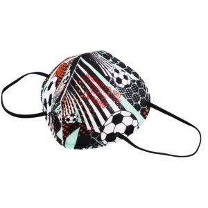 AnDum FFP2 NR Filter-Halbmaske, Fußball-Design, Modell AD-1001, hellgrün und schwarz - Mundschutz