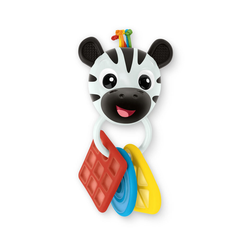 BABY EINSTEIN Rágóka csörgővel zebra Zen Shake-a-Shape BPA mentes 0hó+