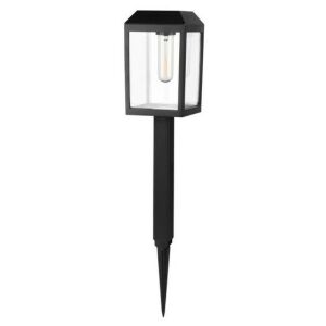Entac 90cm fekete napelemes kerti lámpa, átlátszó üveggel - Entac