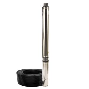 DDT 4SDM2-20 mélyszivattyú, 2200W, 10 m3/h, rozsdamentes acél, 20 turbina, kábellel - DDT