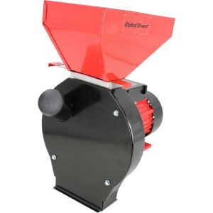 Global Dawer 3.5 kW-os gabonőrlő, piros és fekete színben, tölcsérrel és ürítőcsővel - Dawer