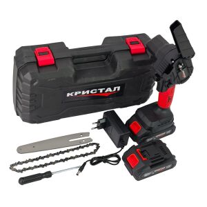 KRISTAL DDT-CRISTAL 24V akkumulátoros láncfűrész 2 akkumulátorral, töltővel, hordtáskával és 2 lánccal - DDT