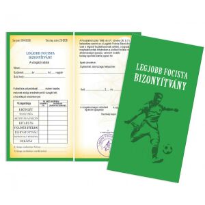 Vicces Legjobb Focista Bizonyítvány, újszerű ajándék focistáknak - Vicces ajándék