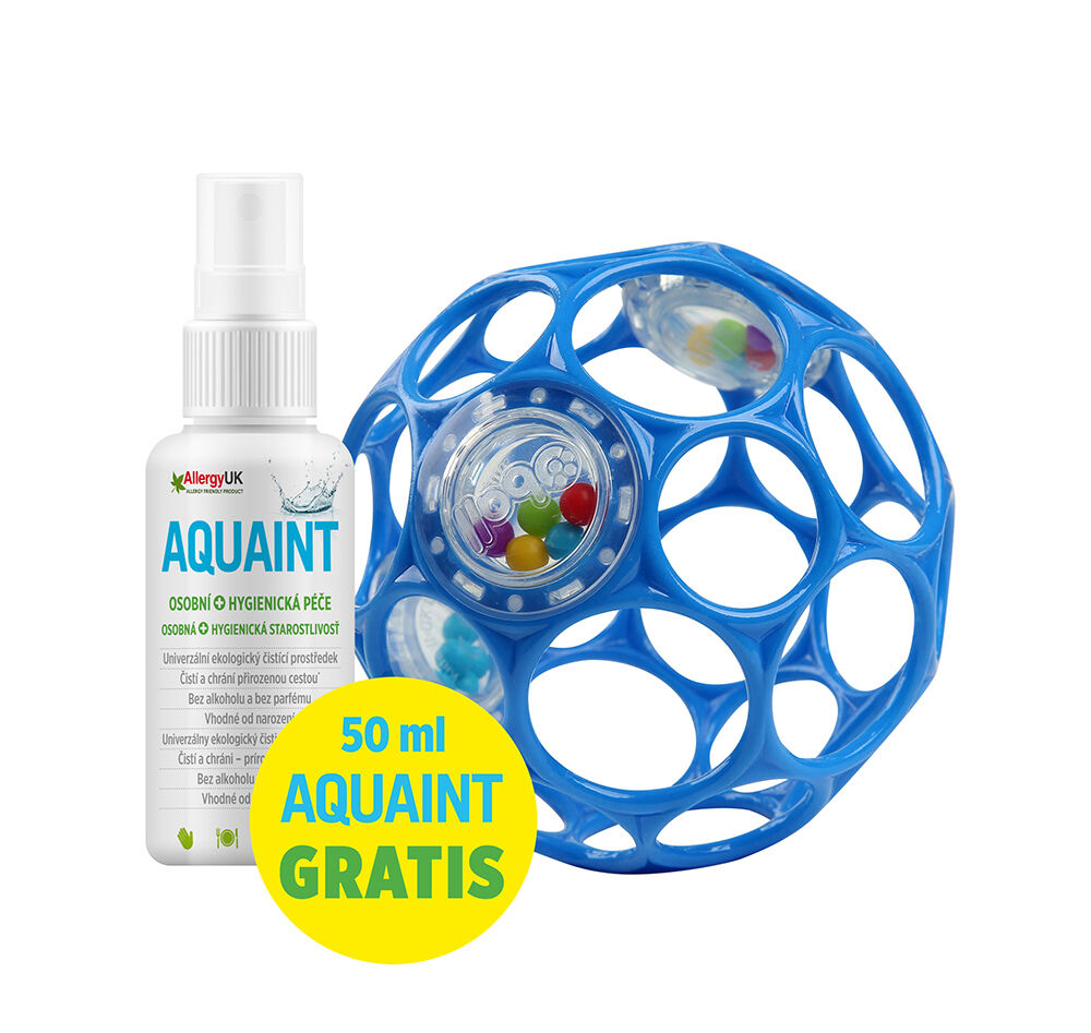 OBALL Játék Oball RATTLE 10 cm blue 0hó +AQUAINT 50 ml