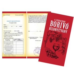 Vicces bizonyítvány, A legnagyobb borivó - humoros ajándék ötlet borrajongóknak - Vicces ajándék