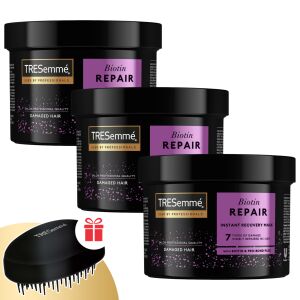 TRESemmé Biotin + Repair 7 Hair Mask 3x440ml set with free comb for damaged hair - TRESemmé