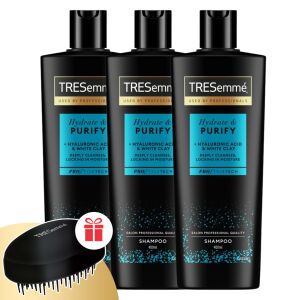 TRESemmé Hydrate &amp; Purify Shampoo for oily hair 3x400ml + Gift comb 122989853
