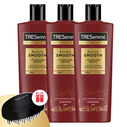 Șampon TRESemmé Keratin Smooth pentru păr creț 3x400ml + Pieptene cadou 122990162