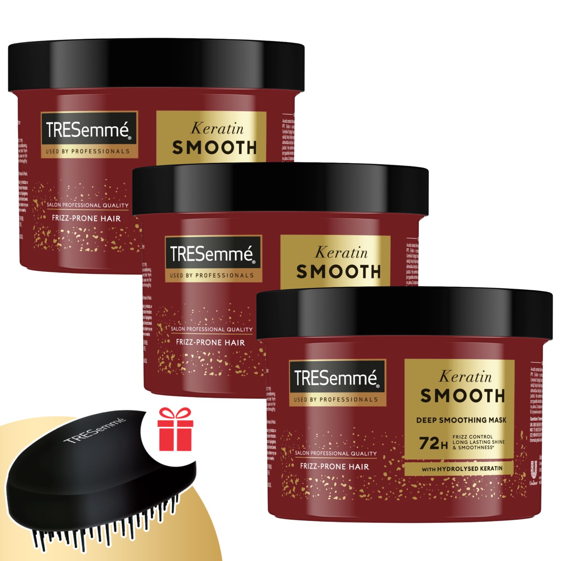 E-shop TRESemmé Keratin Smooth kondicionér na vlasy 3x440ml + darčekový hrebeň