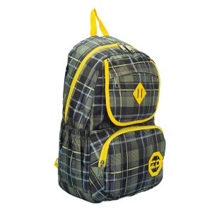 Стилна ученическа раница Dollcini, кариран модел, страничен изглед - Раница