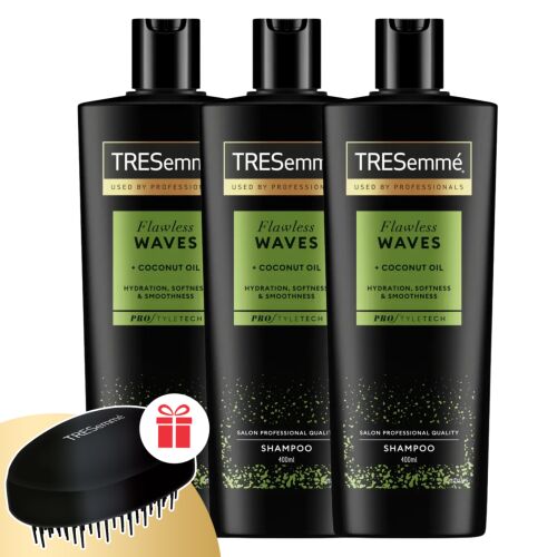 TRESemmé Flawless Waves Szampon 3x400ml z darmowym grzebieniem do włosów falowanych i kręconych