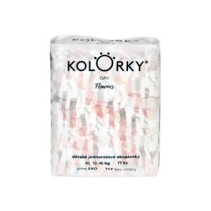 Kolorky Day Egyszer használatos öko pelenkák, XL méretű virágok (12-16 kg) 17 db 122435398 - Pelenka