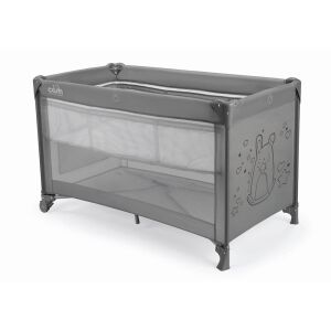 Łóżeczko turystyczne CAM Pisolino 265, szare przenośne łóżeczko z siatkowymi bokami i kieszenią do przechowywania - Łóżeczko turystyczne