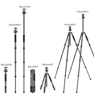 K&F Concept X284C4+BH-36 Karbon Állvány - Monopod - 172cm